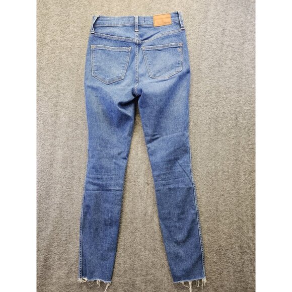 Madewell Jeans Womens Size 25 Blue 10" High Rise Skinny Button Fly Raw Hem - Picture 2 of 13